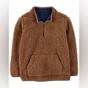 Toddler Carters Brown Sherpa Pullover Half-Zip EUC